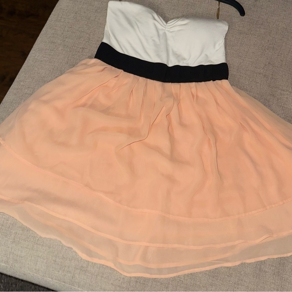 Miss Chievous White with pink strapless dress